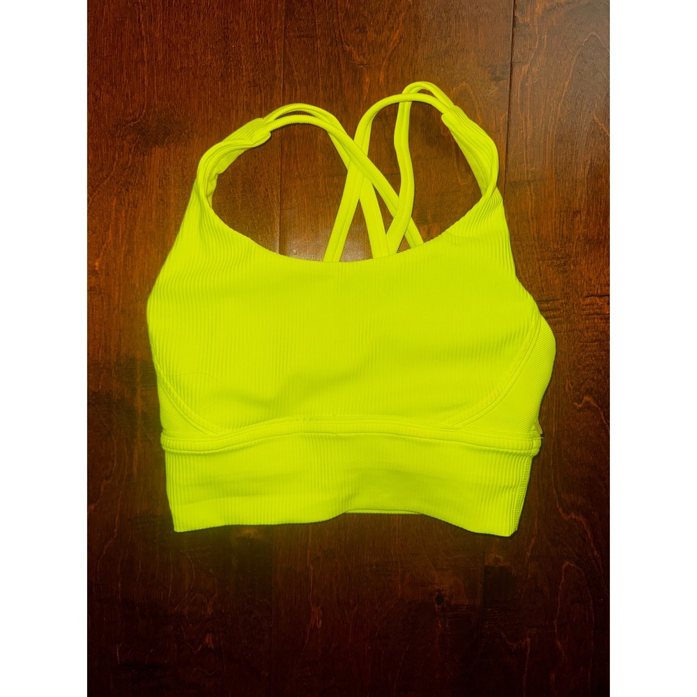 Lululemon Ebb to Street Bra Light Support A/B Cup Electric Lemon Neon Yellow 2
